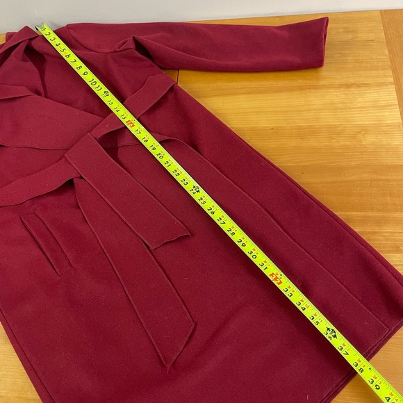 Chicwish Free Myself wool blend deep red belted coat medium - Picture 7 of 10